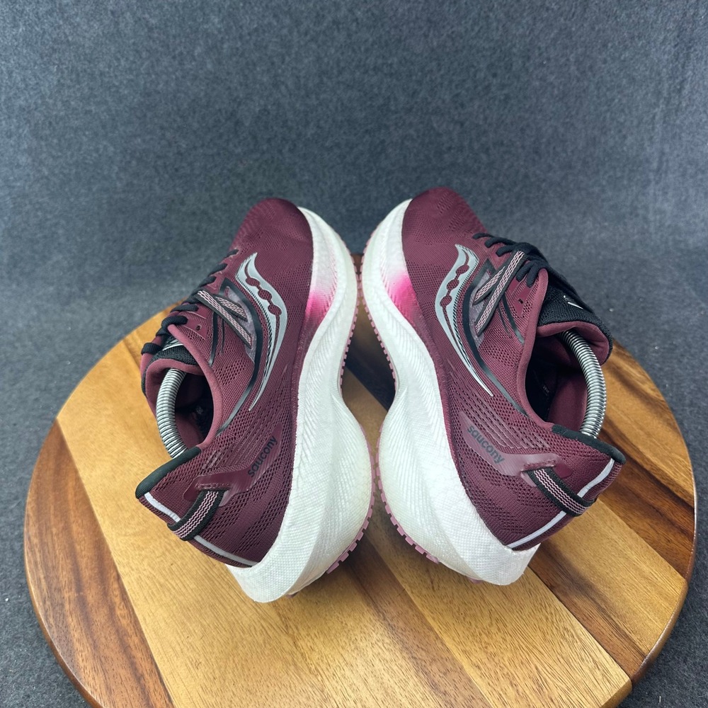Saucony Triumph 20 Running Shoes Womens 11 W Wide Burgundy PWRRUN+ S10760-21 - Picture 9 of 13